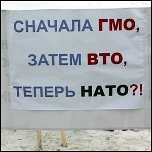 Пикет протеста против НАТО в Ульяновске